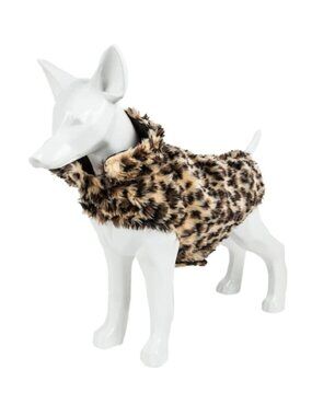 Pet Life Luxe Designer Spotted Cheetah Faux Fur Dog Coat Jacket